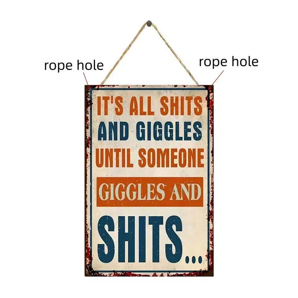 It's All Sh*ts And Giggles Until Someone Giggles And Sh*ts - Wood Sign NEW! Home & Garden:Home Décor:Plaques & Signs Style Your Walls